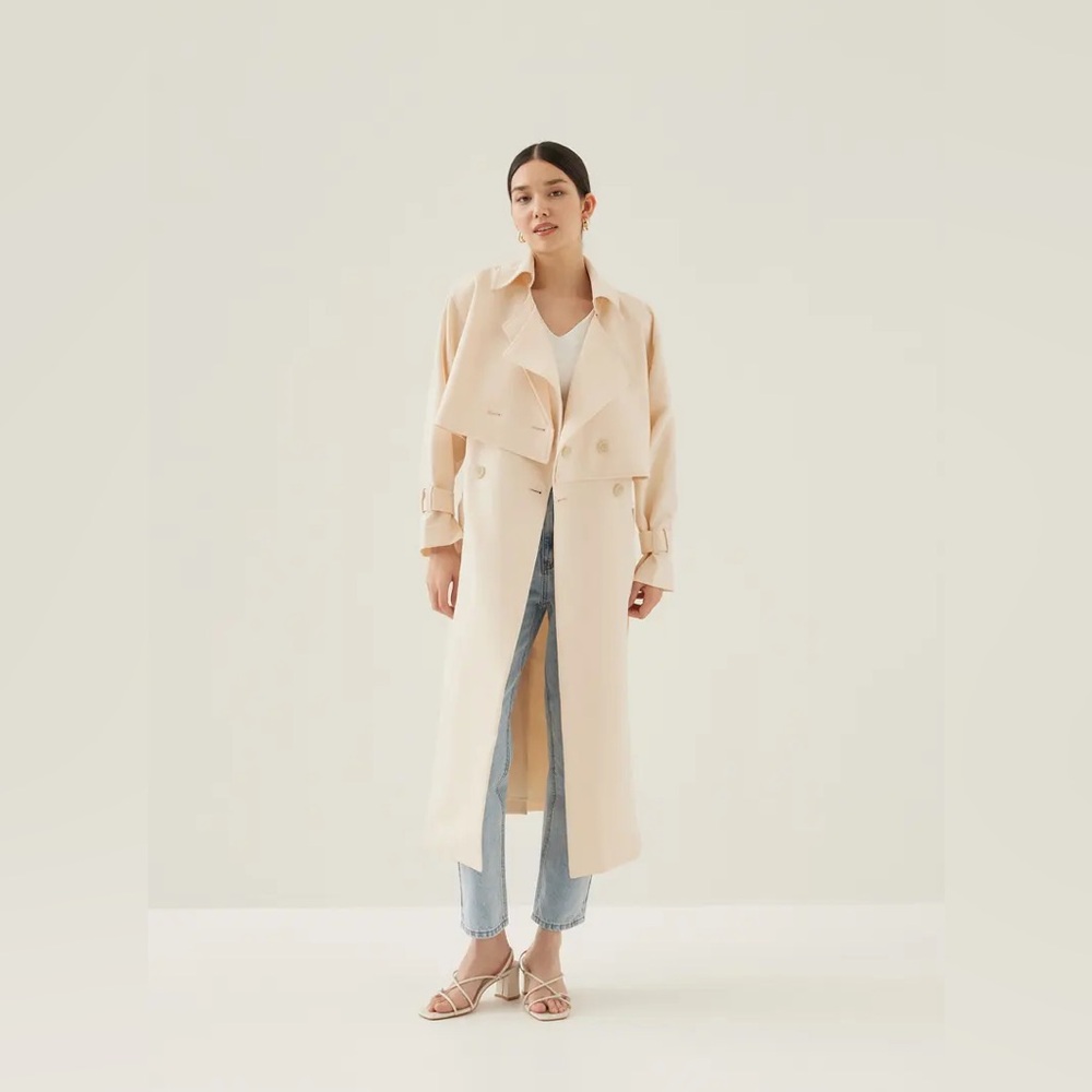 Love Bonito Button Down Midi Trench Coat